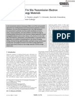 Recent Progress of in Situ Transmission Electron Microscopy For Energy Materials