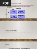 Cohesiveness and Norms: High Productivity Low Productivity Moderate To Low Productivity Moderate Productivity