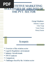 Competetive Marketing Strategies of Airlines of The Pvt. Sector