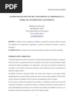 Los Procesos de Creacion Del Conocimiento - El Aprendiza