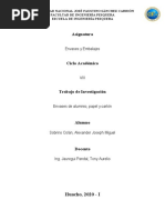 Trabajo de Investigación (Envases de Aluminio, Papel y Cartón)