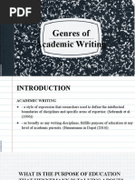 Genres of Academic Writing