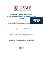 Bandas y Separadores - Posicionamiento de Brackets y Tubos, Sarah Vargas Barrenechea