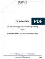 Summary Notes - Topic 20 Biotechnology and Genetic Engineering - CIE Biology IGCSE