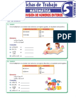 Multiplicacion y Division de Numeros Enteros para Quinto Grado de Primaria