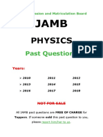 Jamb Physics Past Questions