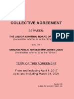 Collective Agreement Between Lcbo and Opseu - April 1 2017 To March 31 2021