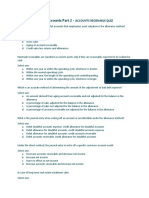 ACTG 431 QUIZ Week 2 Theory of Accounts Part 2 - ACCOUNTS RECEIVABLE QUIZ