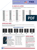 How To Measure The Length of A Zipper: Metal Zipper Size Chart