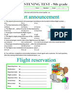 Listening Test at The Airport A2b1 9th Grade Information Gap Activities 102185