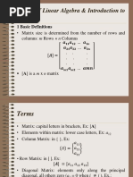 Review of Linear Algebra & Introduction To Matrix.: 1 Basic Definitions