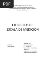 Ejercicios de Escala de Medición