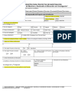 Registro de Proyecto de Investigación