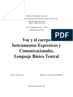 Voz y El Cuerpo Instrumentos Expresivos y Comunicacionales, Lenguaje Básico Teatral