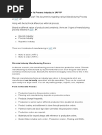 SAP PP - Discrete Vs Repetitive Vs Process Industry