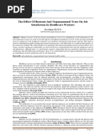 The Effect of Burnout and Organızatıonal Trust On Job Satısfactıon in Healthcare Workers