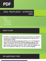 Oral Proficiency Interview