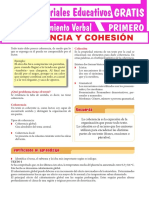 Ejercicios de Coherencia y Cohesión para Primer Grado de Secundaria