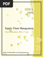 Hira Azhar: Supply Chain Management