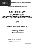 Drilled Shaft Foundation Construction Inspection: Class Reference Guide