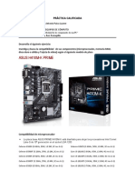 PRACTICA CALIFICADA - La Placa Base y Compatibilidad de Los Componentes de Una PC