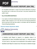 Unmodified Audit Report (Isa 700) Unmodified Audit Report (Isa 700)