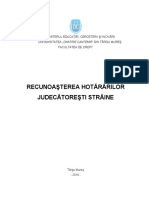 Recunoasterea Hotararilor Judecatoresti Straine