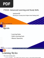 IT5010-Advanced Learning and Study Skills: Lecture-02