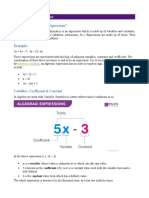 Algebraic Expressions: What Is An Algebraic Expression?