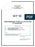 Performance Tasks and Activities 3 Quarter: Republic of The Philippines Department of Education Region Iii