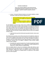 A Partir de Lo Que Somos - Actividad A Desarrollar