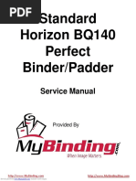 Standard Horizon BQ140 Perfect Binder/Padder: Service Manual