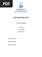 Unit Operation Lab: Che-422 Manual