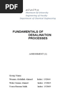 Fundamentals of Desalination Processes