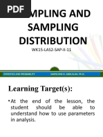 Sampling and Sampling Distribution: WK15-LAS2-SAP-II-11