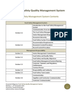 Food Safety Management System Contents