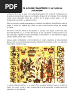 Literatura de Autores Prehispanicos y Mayas de La Actualidad