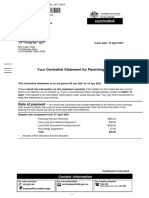 Your Centrelink Statement For Parenting Payment: Reference: 207 828 705J