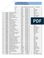 Daftar Nama Kelas 6 TAHUN PELAJARAN 2020/2021: NO Nisn Nama Siswa Tempat Lahir Tanggal Lahir Jenis Kelamin Nama Orang Tua