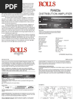 Rolls Ra63s Distribution Amplifier Owners SCH