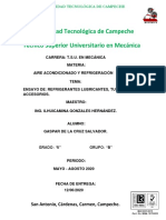 Ensayo de Refrigerantes Lubricantes, Tuberias y Accesorios.