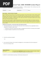 Assessment Task: AWE: WHSSIM Incident Report: Case Study - Grant's Kitchen Troubles