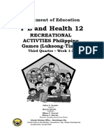 P E and Health 12: Recreational ACTIVTIES Philippine Games (Luksong-Tinik)