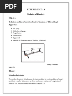 Experiment # 4: Modulus of Elasticity