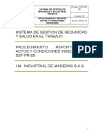 SST-PR-9 - Procedimiento Reporte Actos y Condiciones Inseguras