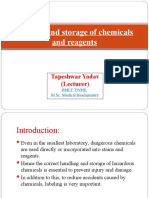 Safe Use and Storage of Chemicals and Reagents