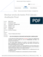 Teste - Pré Cálculo - Avaliação Final - ..