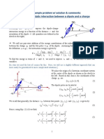 BIM162 Example Problem W/ Solution & Comments: Energy of Electrostatic Interaction Between A Dipole and A Charge