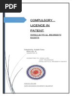 PDF Compulsory Licence in Patent Intellectual Property Rights