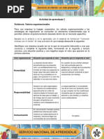 Valores Organizacionales Productos Ramo